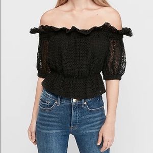 Express ruffled off the shoulder top